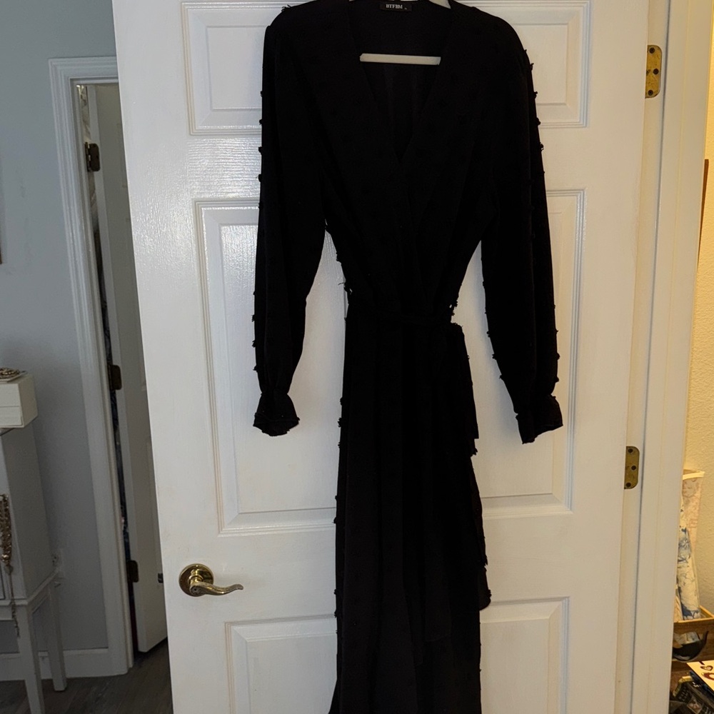 Chic Black Long Sleeve Women's Dress